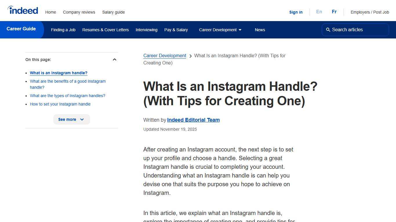 What Is an Instagram Handle? (With Tips for Creating One) Indeed.com Canada